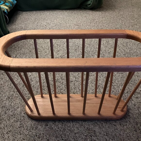 Vintage Dolphin Spindle MAGAZINE HOLDER -Natural 21.5" X 9" X 12" - Picture 1 of 7